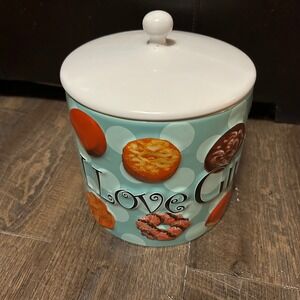 Rare‎ Collectible Girl Scout Cookie Jar - 2006 Ceramic Blue Large 4 Quarts